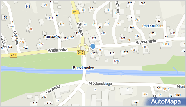 Buczkowice, Lipowska, 433, mapa Buczkowice