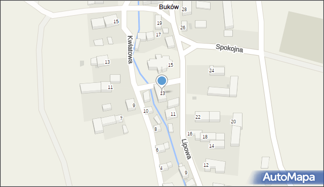 Buków, Lipowa, 13, mapa Buków