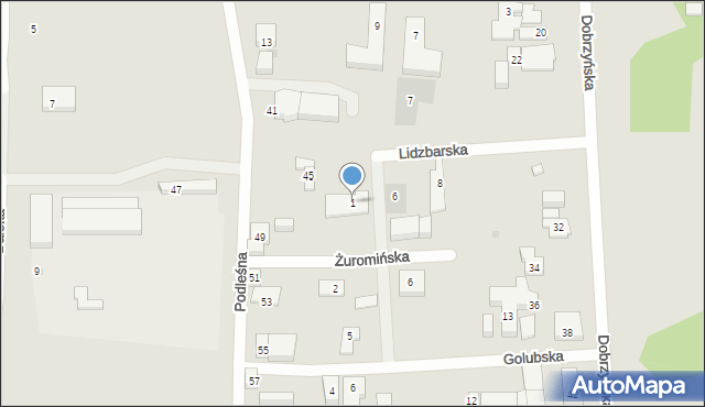 Bydgoszcz, Lidzbarska, 1, mapa Bydgoszczy