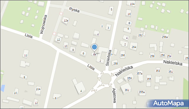 Bydgoszcz, Lisia, 4a, mapa Bydgoszczy