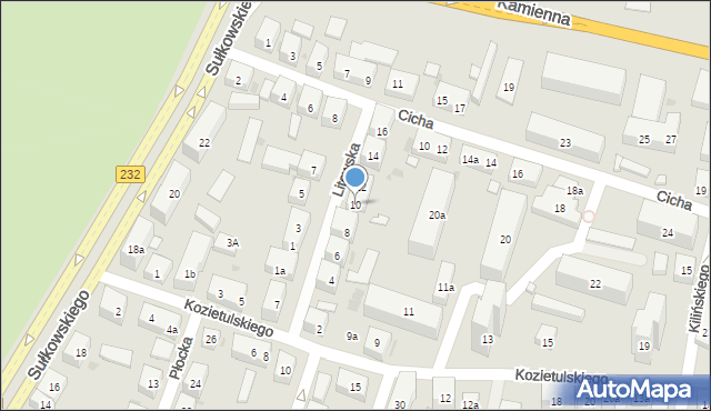 Bydgoszcz, Litewska, 10, mapa Bydgoszczy
