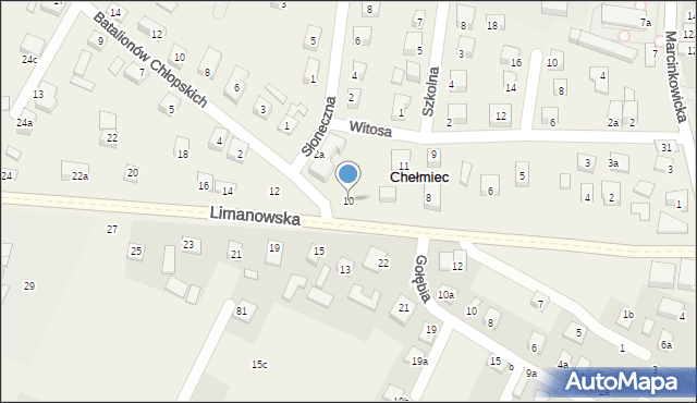 Chełmiec, Limanowska, 10, mapa Chełmiec