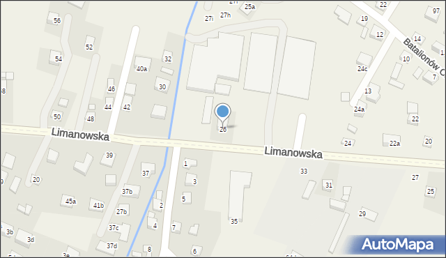 Chełmiec, Limanowska, 26, mapa Chełmiec