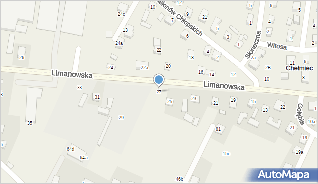 Chełmiec, Limanowska, 27, mapa Chełmiec