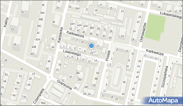 Chorzów, Lisieckiego Arkadiusza, ks. bp., 11, mapa Chorzów