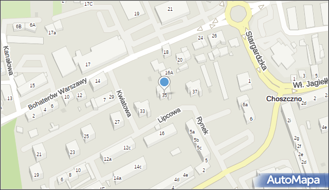 Choszczno, Lipcowa, 35, mapa Choszczno