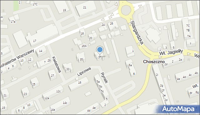 Choszczno, Lipcowa, 37, mapa Choszczno