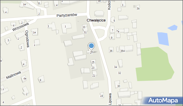 Chwalęcice, Lipowa, 27, mapa Chwalęcice