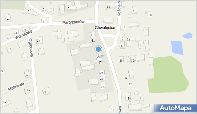 Chwalęcice, Lipowa, 29, mapa Chwalęcice