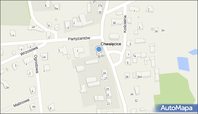 Chwalęcice, Lipowa, 31, mapa Chwalęcice