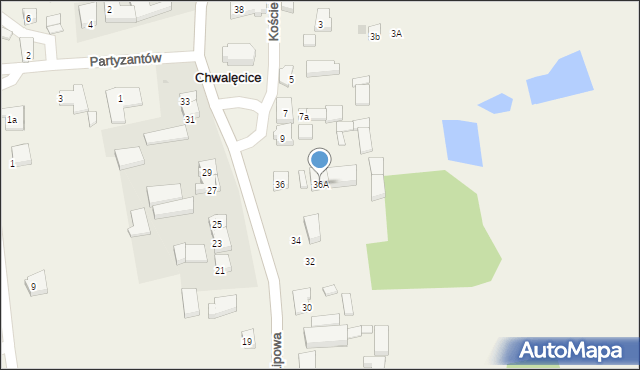 Chwalęcice, Lipowa, 36A, mapa Chwalęcice