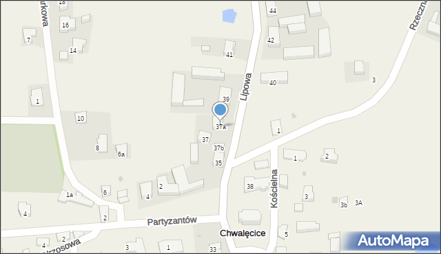 Chwalęcice, Lipowa, 37a, mapa Chwalęcice