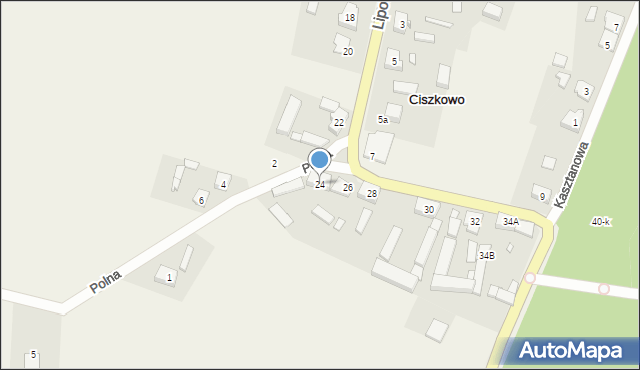 Ciszkowo, Lipowa, 24, mapa Ciszkowo