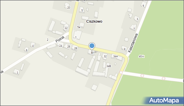 Ciszkowo, Lipowa, 30, mapa Ciszkowo