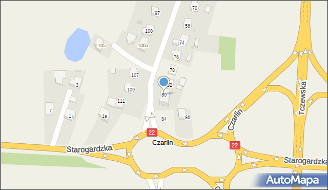 Czarlin, Lipowa, 80, mapa Czarlin