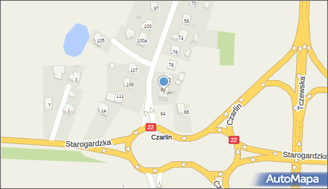 Czarlin, Lipowa, 80a, mapa Czarlin