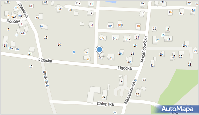 Czechowice-Dziedzice, Ligocka, 2a, mapa Czechowic-Dziedzic