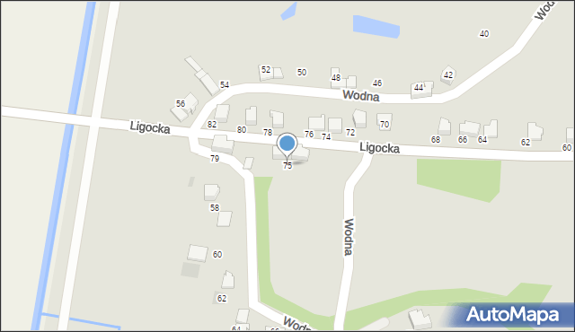 Czechowice-Dziedzice, Ligocka, 75, mapa Czechowic-Dziedzic