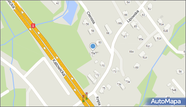 Czechowice-Dziedzice, Lipowska, 70a, mapa Czechowic-Dziedzic