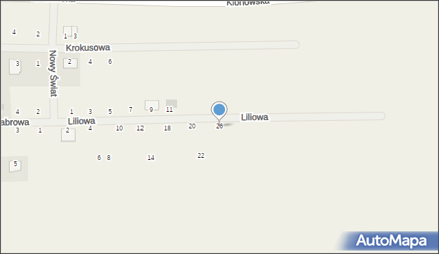 Czerlejno, Liliowa, 26, mapa Czerlejno