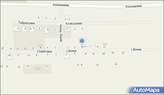 Czerlejno, Liliowa, 5, mapa Czerlejno