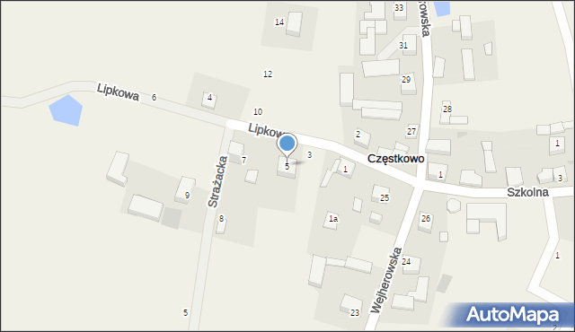 Częstkowo, Lipkowa, 5, mapa Częstkowo