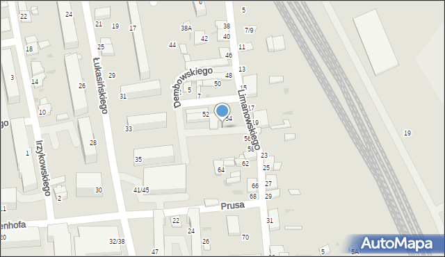 Częstochowa, Limanowskiego Bolesława, 54a, mapa Częstochowy