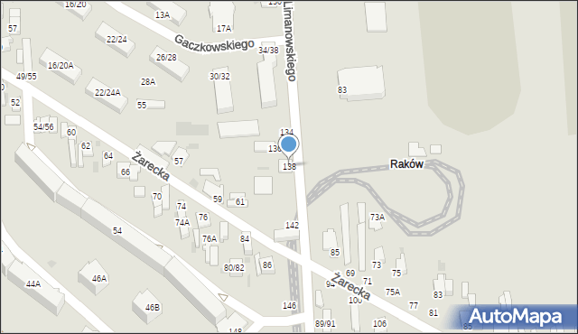 Częstochowa, Limanowskiego Bolesława, 138, mapa Częstochowy