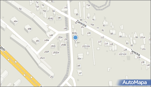 Częstochowa, Limanowskiego Bolesława, 93A, mapa Częstochowy