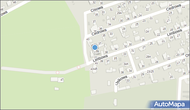 Częstochowa, Limbowa, 40, mapa Częstochowy