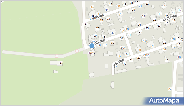 Częstochowa, Limbowa, 43/45, mapa Częstochowy