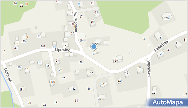 Dąbrowa Szlachecka, Lipowiec, 17, mapa Dąbrowa Szlachecka