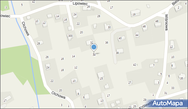 Dąbrowa Szlachecka, Lipowiec, 34, mapa Dąbrowa Szlachecka