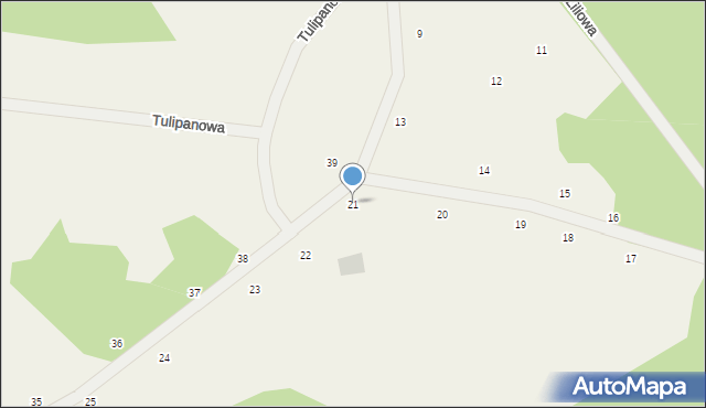 Długie, Liliowa, 21, mapa Długie