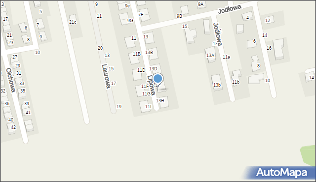 Długołęka, Lipowa, 13G, mapa Długołęka