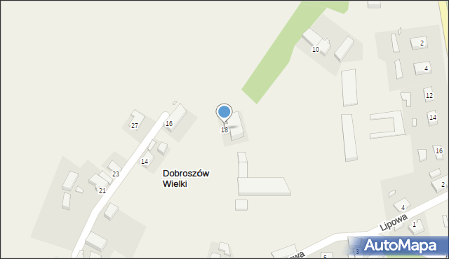 Dobroszów Wielki, Lipowa, 18, mapa Dobroszów Wielki