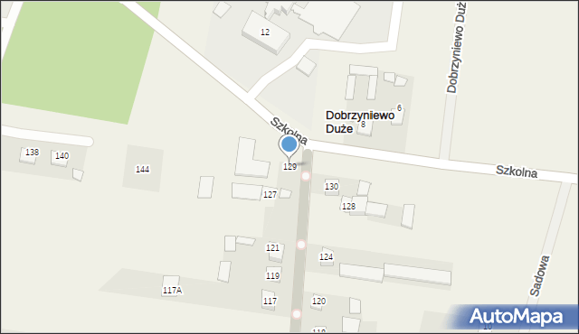 Dobrzyniewo Duże, Lipowa, 129, mapa Dobrzyniewo Duże