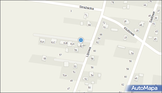 Dobrzyniewo Duże, Lipowa, 61, mapa Dobrzyniewo Duże