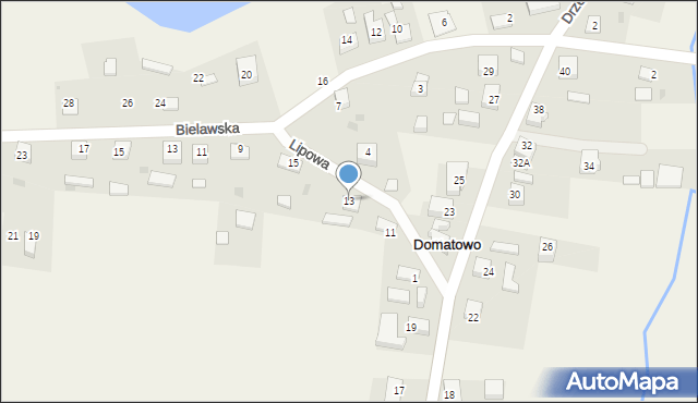 Domatowo, Lipowa, 13, mapa Domatowo