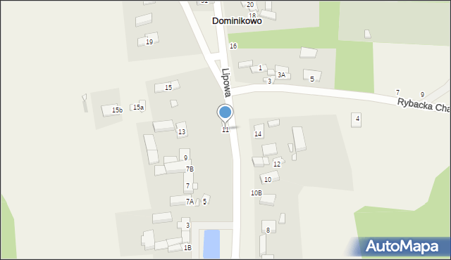 Dominikowo, Lipowa, 11, mapa Dominikowo