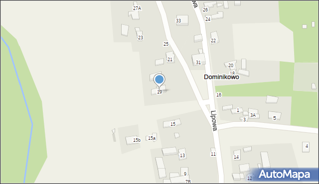 Dominikowo, Lipowa, 19, mapa Dominikowo