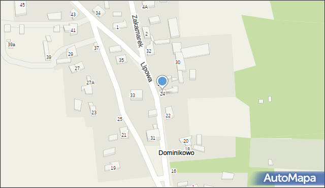 Dominikowo, Lipowa, 24, mapa Dominikowo