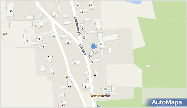 Dominikowo, Lipowa, 28, mapa Dominikowo