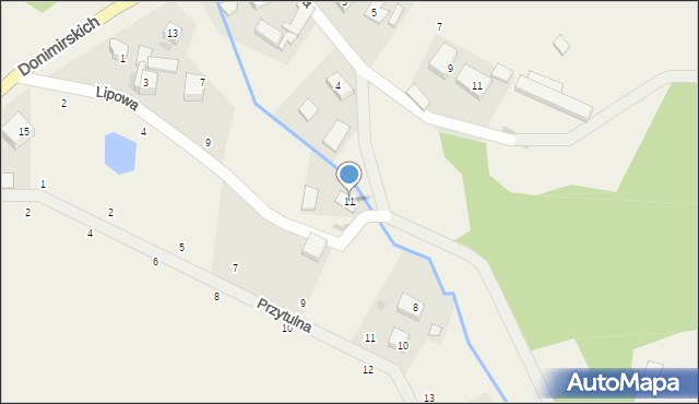 Donimierz, Lipowa, 11, mapa Donimierz