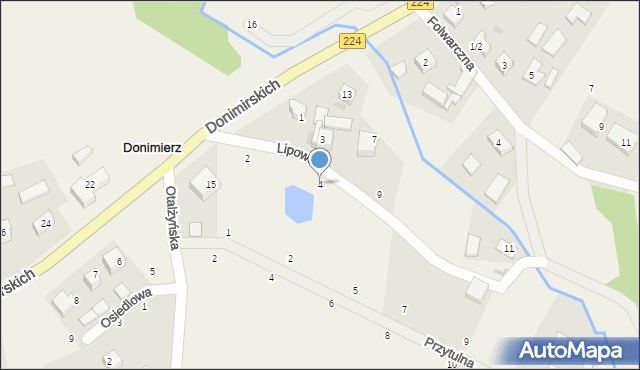 Donimierz, Lipowa, 4, mapa Donimierz