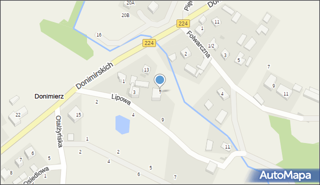 Donimierz, Lipowa, 7, mapa Donimierz