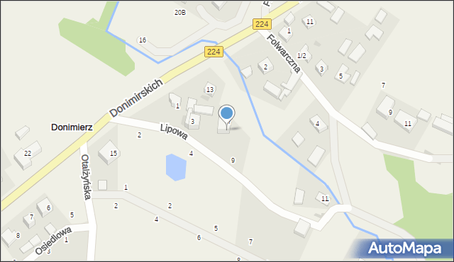 Donimierz, Lipowa, 7A, mapa Donimierz