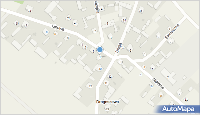 Drogoszewo, Lipowa, 1, mapa Drogoszewo