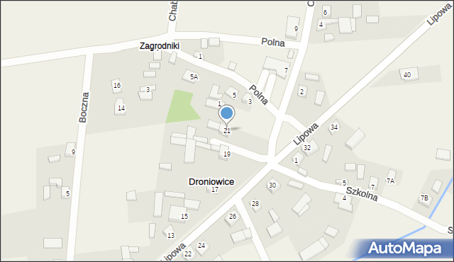 Droniowice, Lipowa, 21, mapa Droniowice