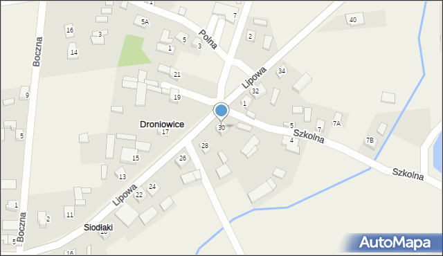 Droniowice, Lipowa, 30, mapa Droniowice